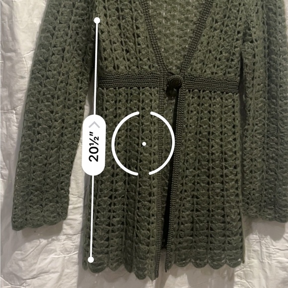 Gold Hawk Open Knit Sweater Cardigan  
Sz: S - Picture 7 of 14